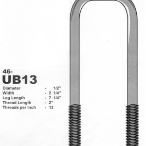 U Bolt 2 18in X 5 7/16in, Galv