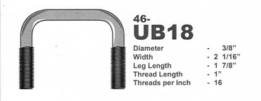 U Bolt 2 1/16in X 1 7/8in, Galv