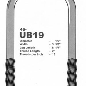 U Bolt 3 3/8in X 6 1/8in, Galv