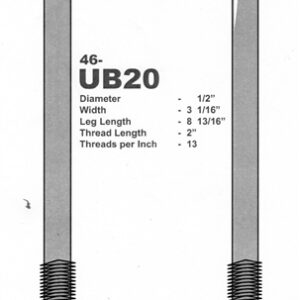 U Bolt 3 1/16in X 8 13/16in, Gal