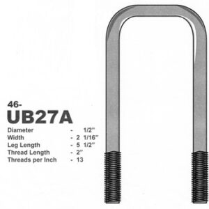 U Bolt 2 1/16in X 5 1/2in,Galv