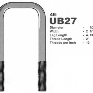 U Bolt Galv, 2 1/16in x 4 13/16i