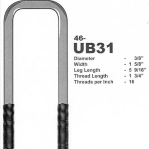 U Bolt 1 5/8in X 5 9/16in, Galv