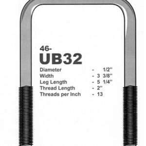 U Bolt 3 3/8in X 5 1/4in Galv