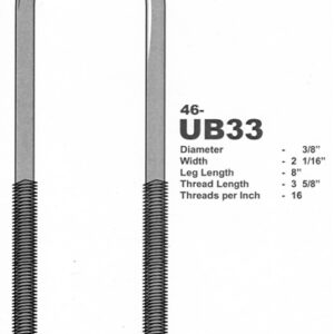 U Bolt 2 1/16in X 8in, Galv