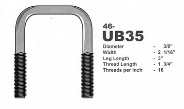 U Bolt 2 1/16in X 3in, Galv