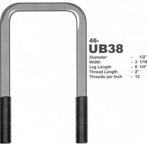 U Bolt 3 1/16in X 6 1/4, Galv
