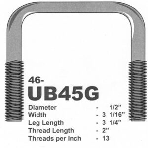 U Bolt 3 1/16in X 3 1/4in, Galv