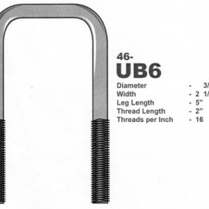 U Bolt 2 1/4in X 5in Sq Galv