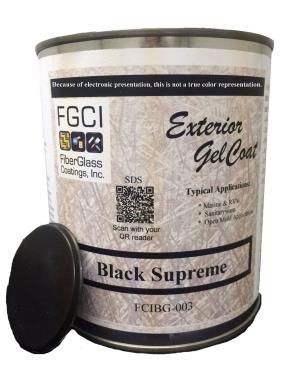 Gel Coat, Black (No Wax) - Quart