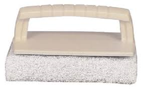 Scrub Pad w/Handle Fine White