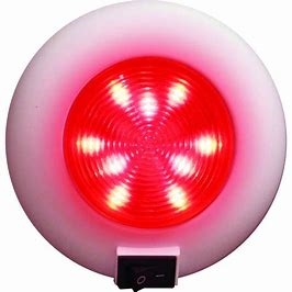 Surface Mount LED Accent Dome Light (White/ Red LED)