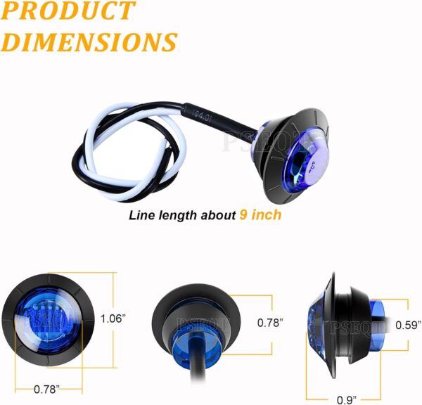 Sidemarker Lght, Bullet LED Blue