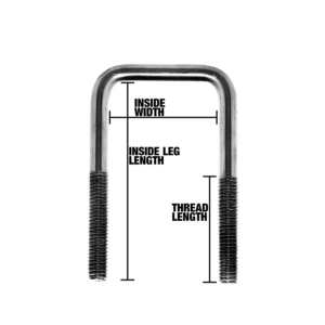 U Bolt 3 1/16in x 6 5/16in, S/S