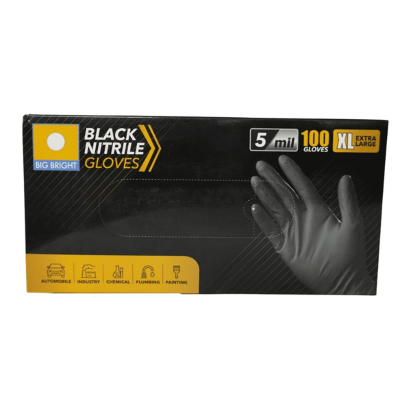 Glove XXL Blk Nitrile 5MIL