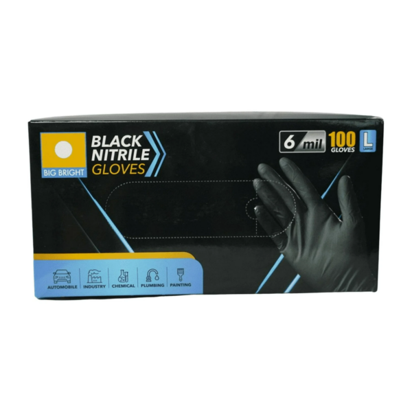 Glove Lge Blk Nitrile 6 Mil