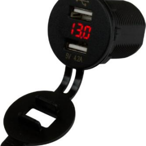 USB Power Outlet W/Hidden Voltme