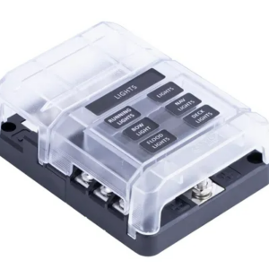 Fuse Block, 6 Gang w/ Bus Bar an